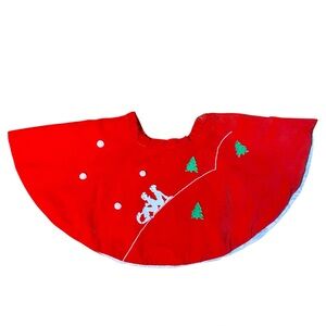 Vintage 1950s Girl’s Christmas Skirt Lord & Taylor Red Felt Appliqué Townway